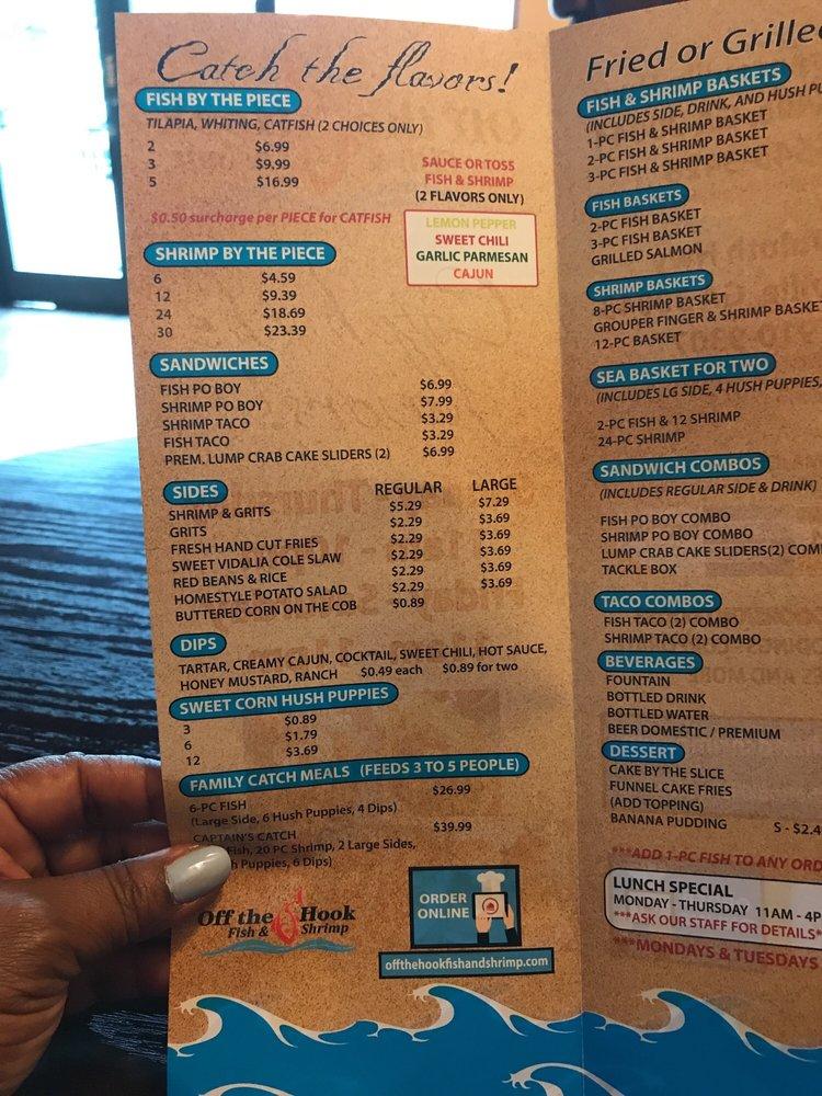 Menu at Off The Hook Fish & Shrimp desserts, Lawrenceville, Duluth Hwy 400