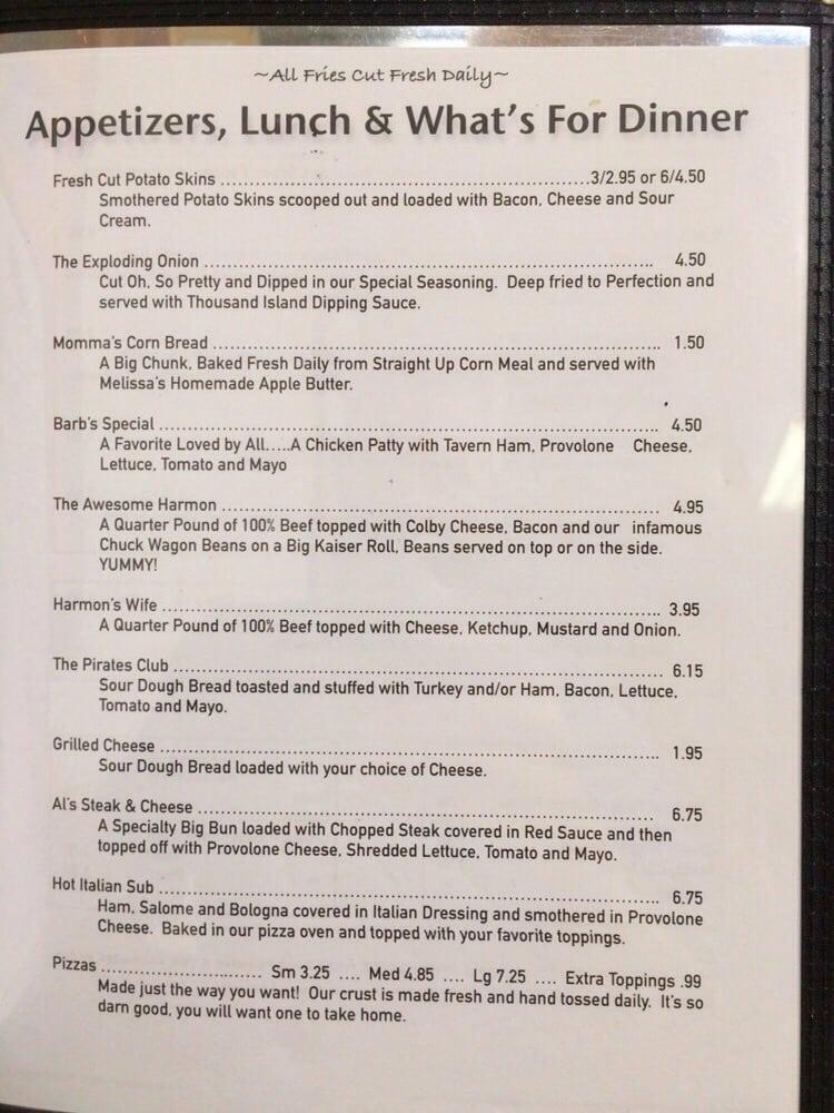 Menu at Road Kill Cafe and Cabins, Artemas, 633 Crooked Run Rd
