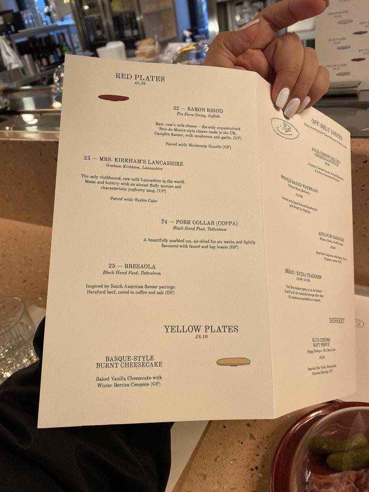 Menu at Pick & Cheese The Cheese Bar Covent Garden, London