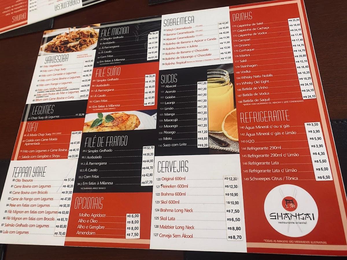 Shangai cardápio