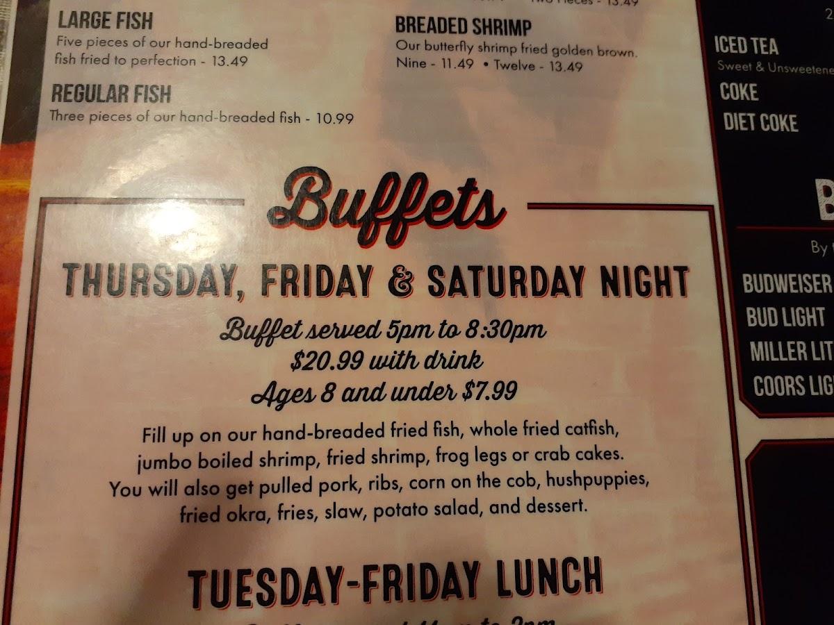 Menu at Burns Barbecue Steak and Seafood, Sardis