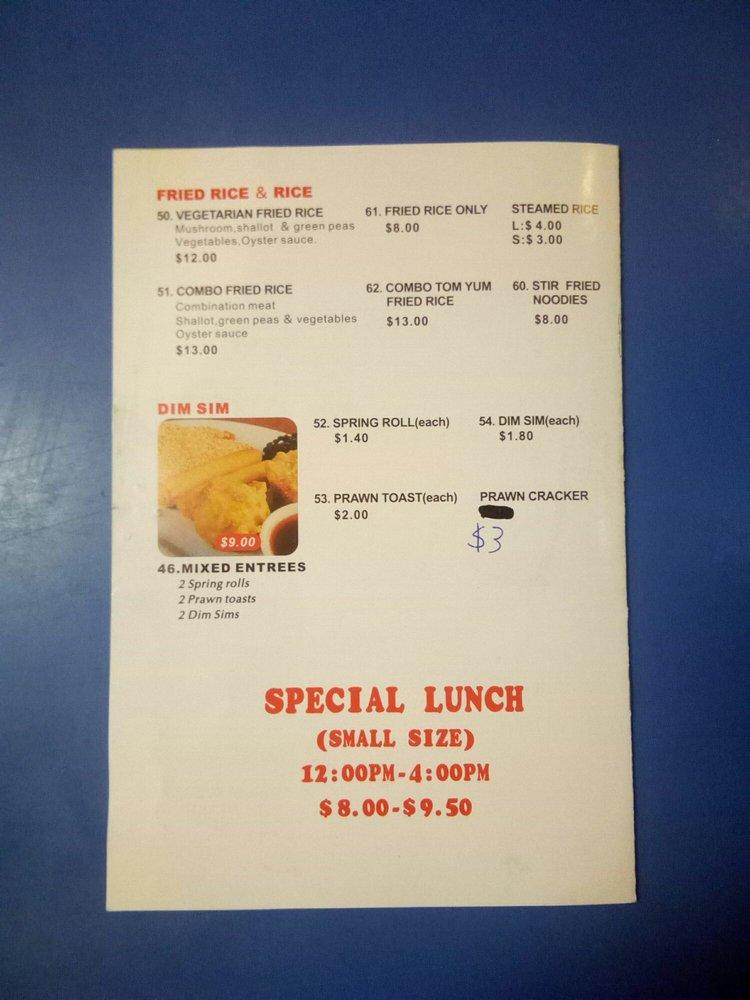 Menu at Jow Noodles restaurant, Caloundra