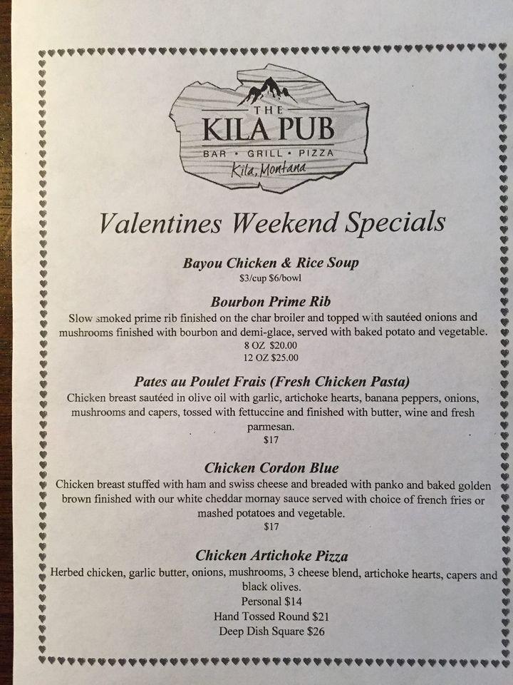 Menu at Kila Pub, Kila