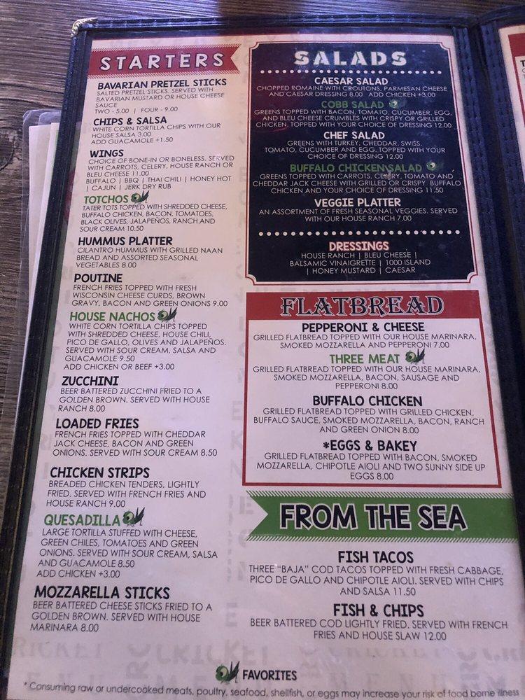 Menu At Cross Eyed Cricket Peoria Pub Bar Peoria