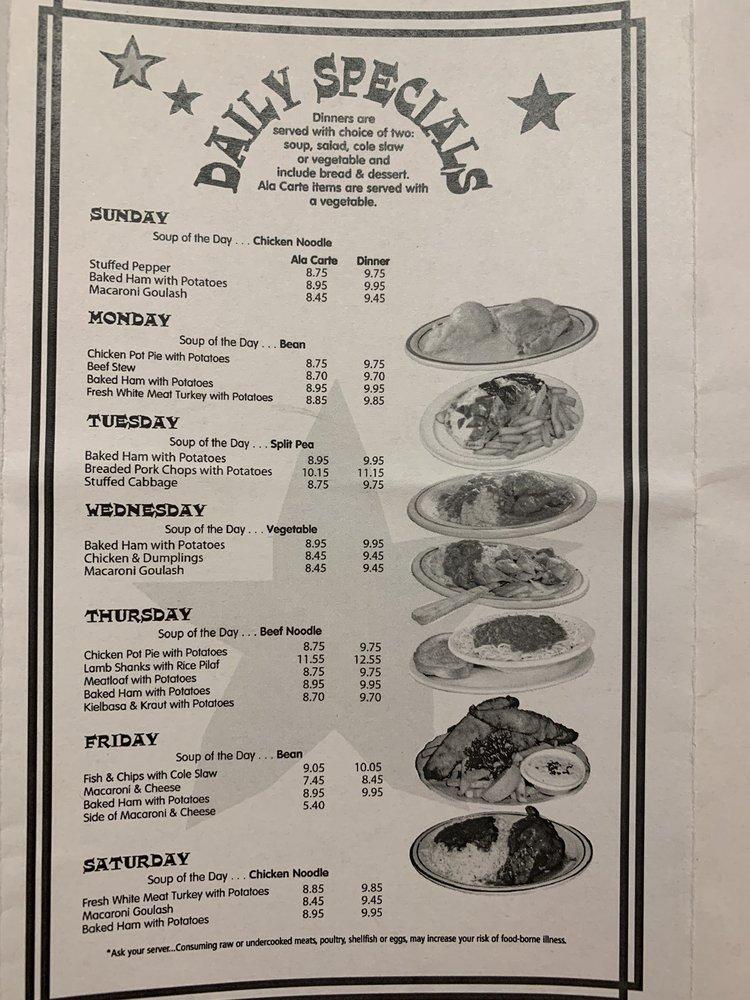 Menu at Betty Ross restaurant, Madison Heights