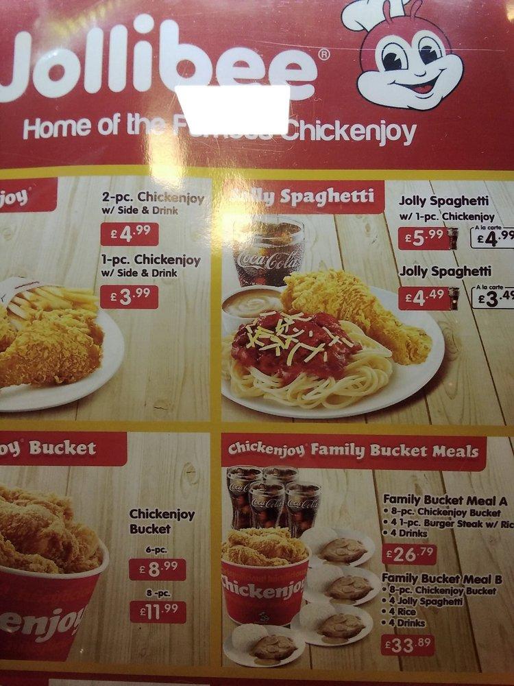 Menu at Jollibee Earl's Court restaurant, London