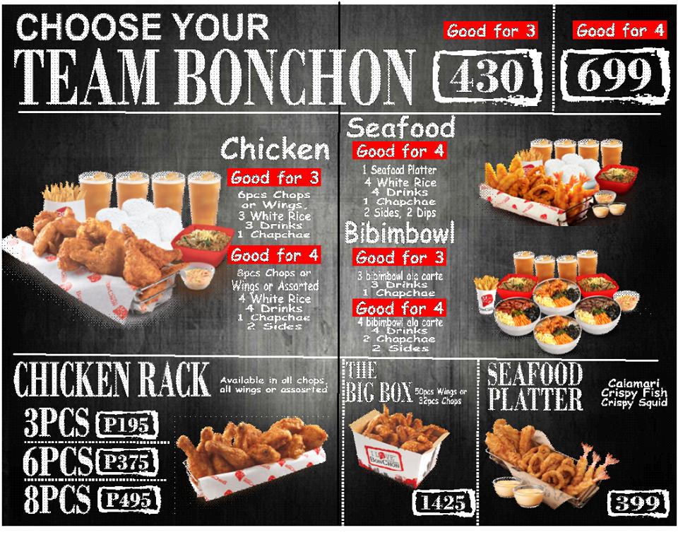 Menu At Bonchon Robinsons Place Naga Restaurant Naga