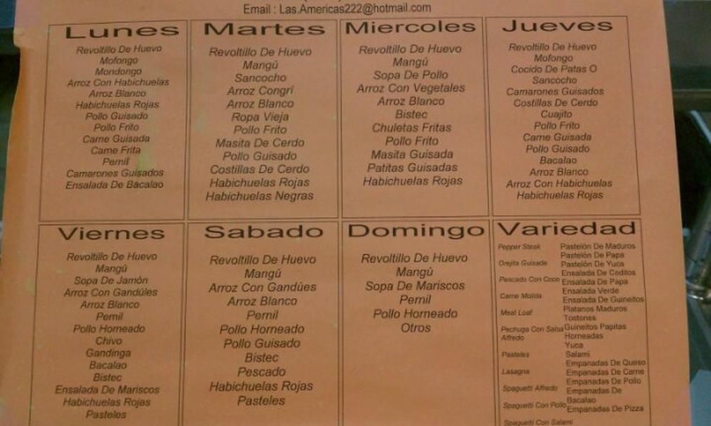 Menu At Las Americas Grocery Deli Restaurant Longwood 222 N US Hwy   Rf10 Las Americas Grocery And Deli Menu 