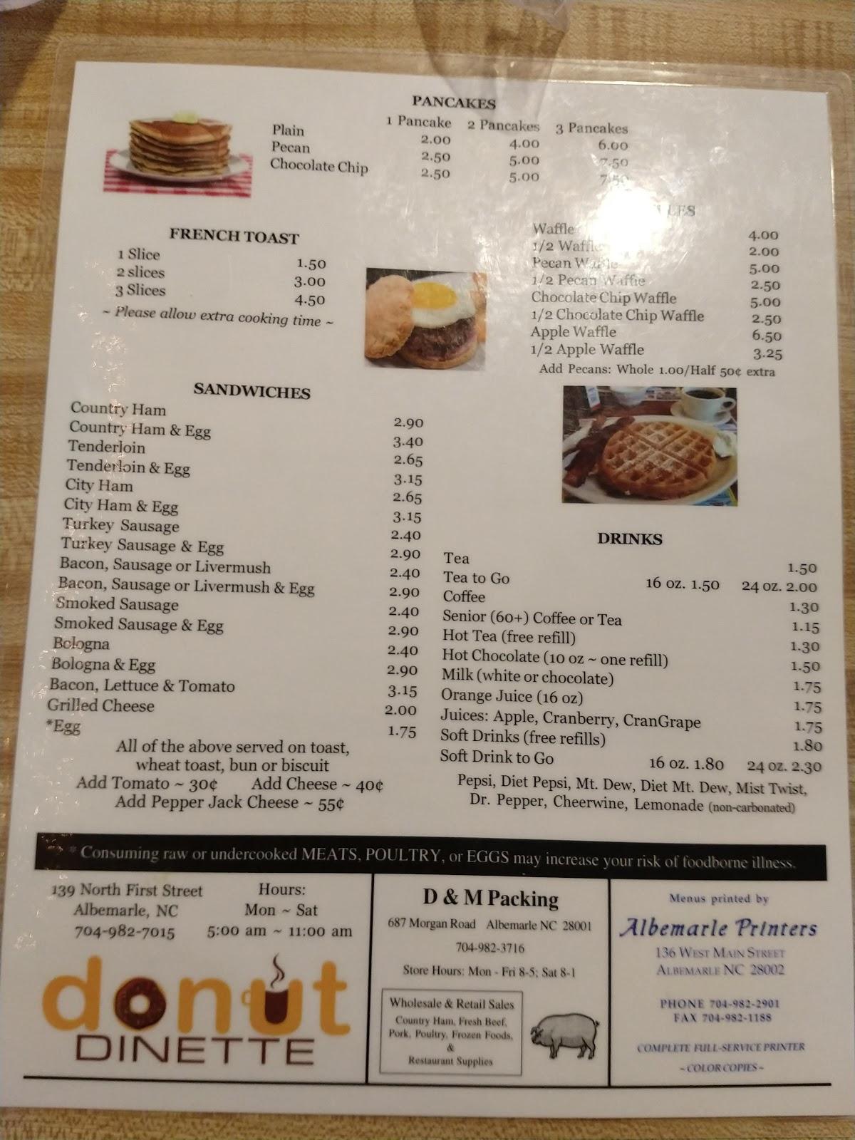 Menu at Sunrise Grill restaurant, Locust