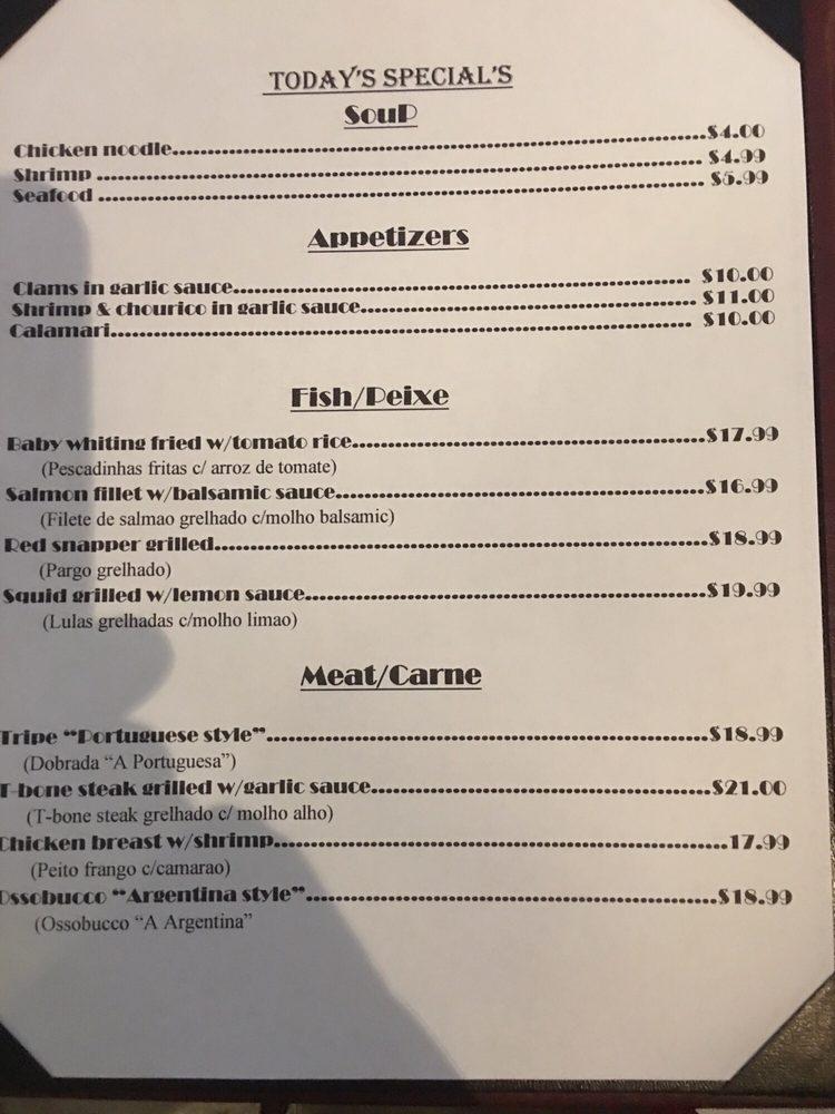 Menu at Portuguese Churrasqueira Restaurant, Spring Valley