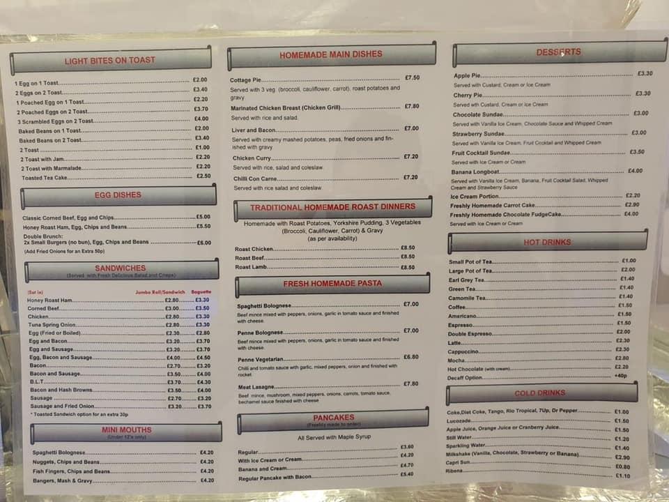 Menu at The Silver Spoon Diner restaurant, Epsom