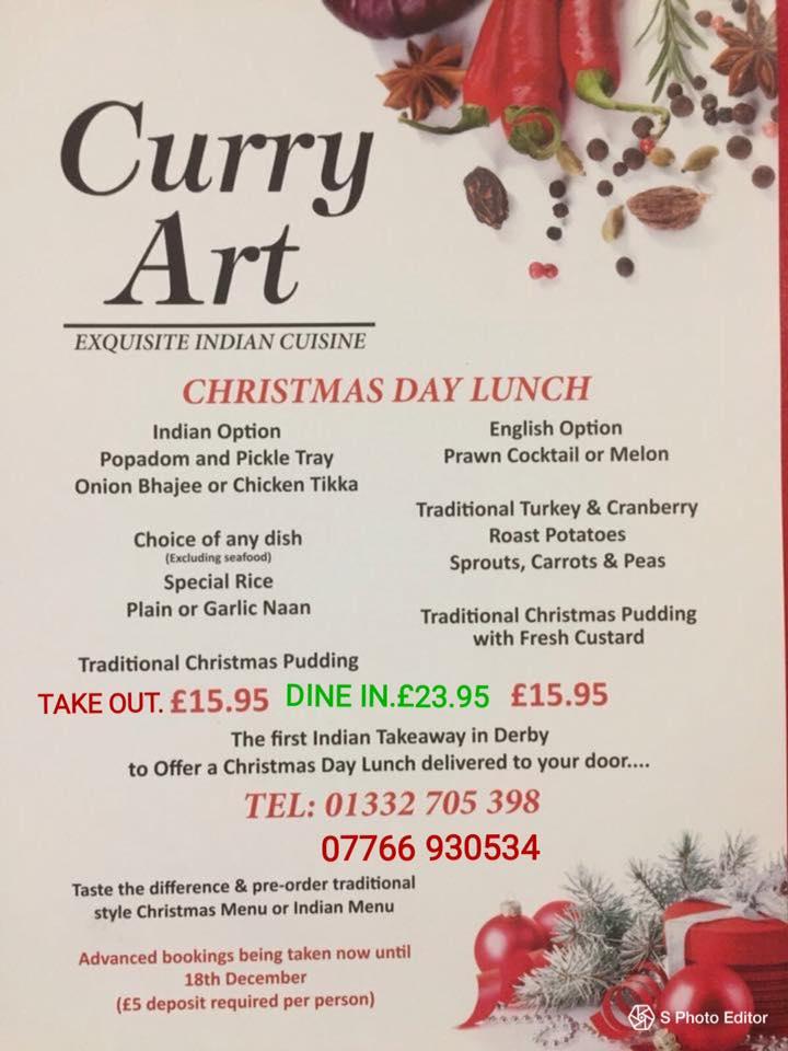 Menu at Curry Art restaurant, Derby, 85 Ridgeway