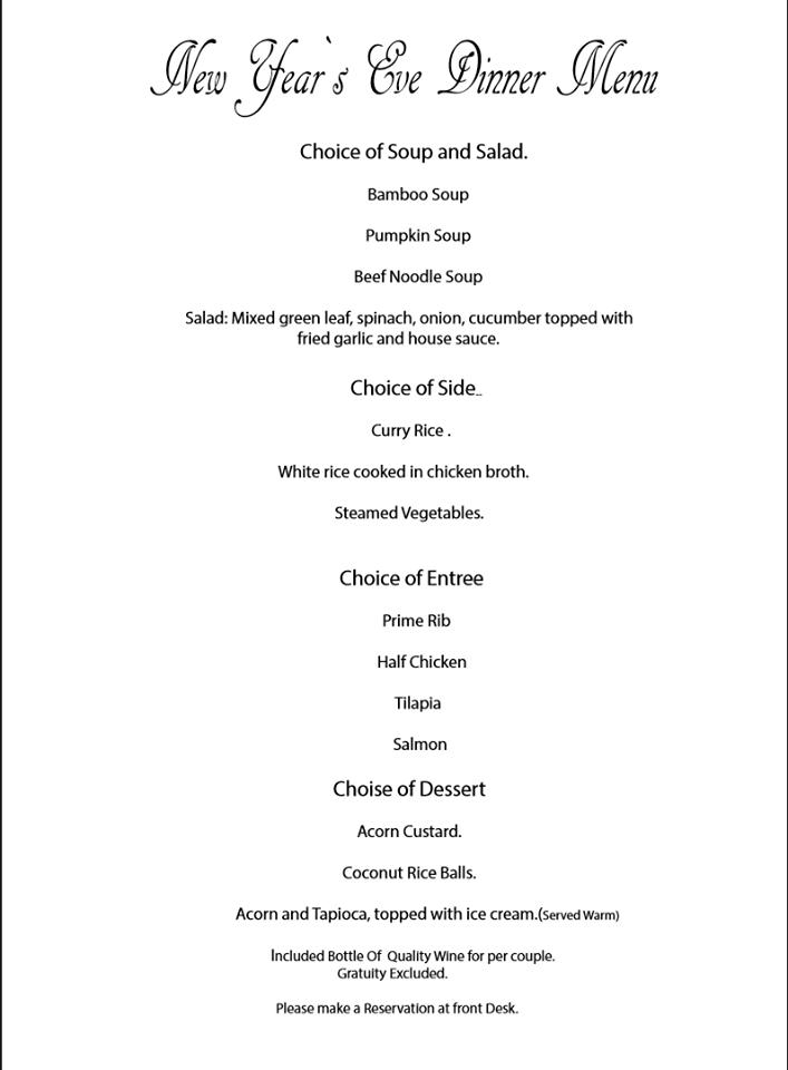 Menu at Nukeo Thai restaurant, Green Bay, Marine St