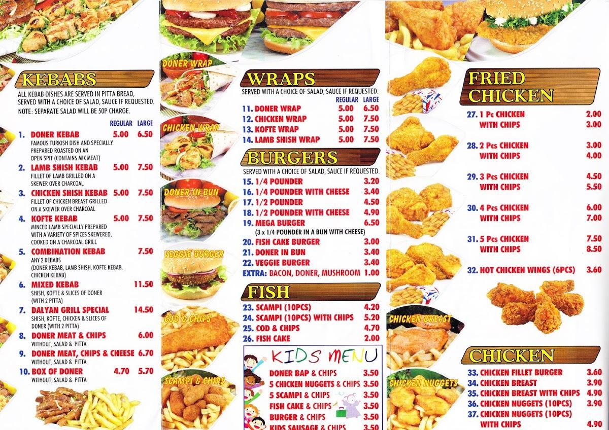 Menu At Dalyan Ventnor Fast Food, Ventnor