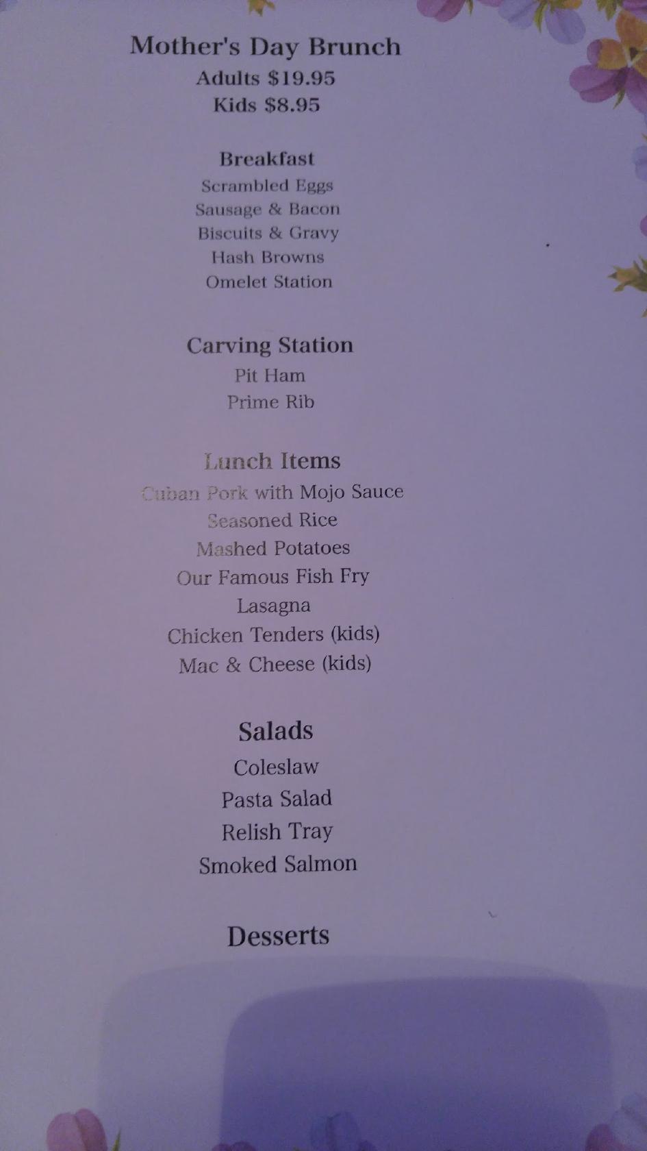 Menu at Jersey Grille pub & bar, Davenport