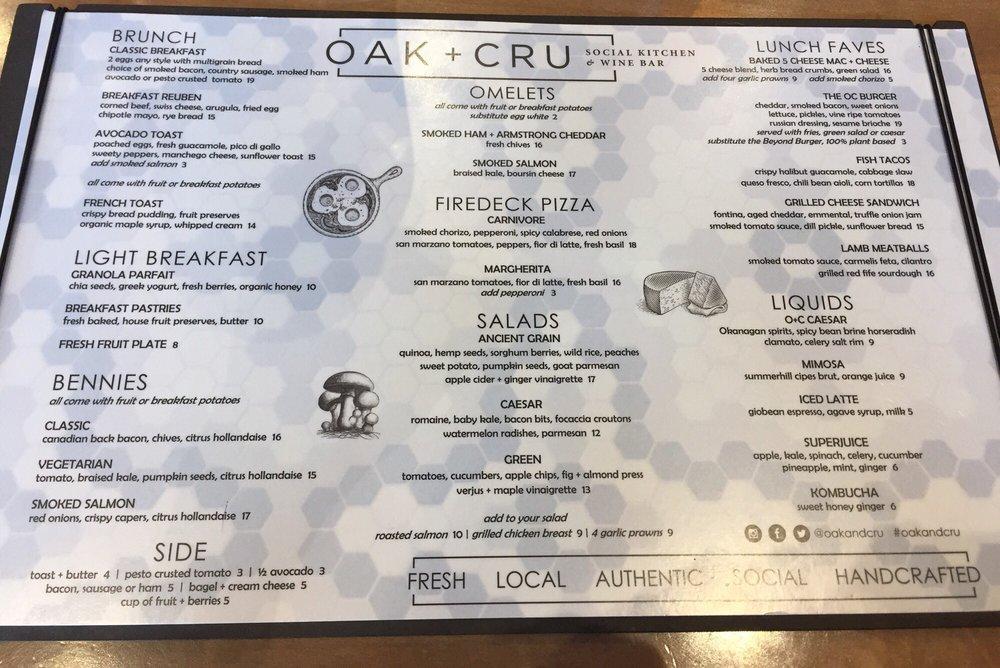 oak cru social kitchen and wine bar