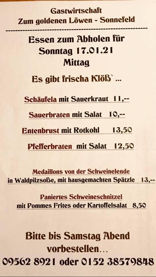 Menu At Gastst Tte Zum Goldenen L Wen Restaurant Sonnefeld