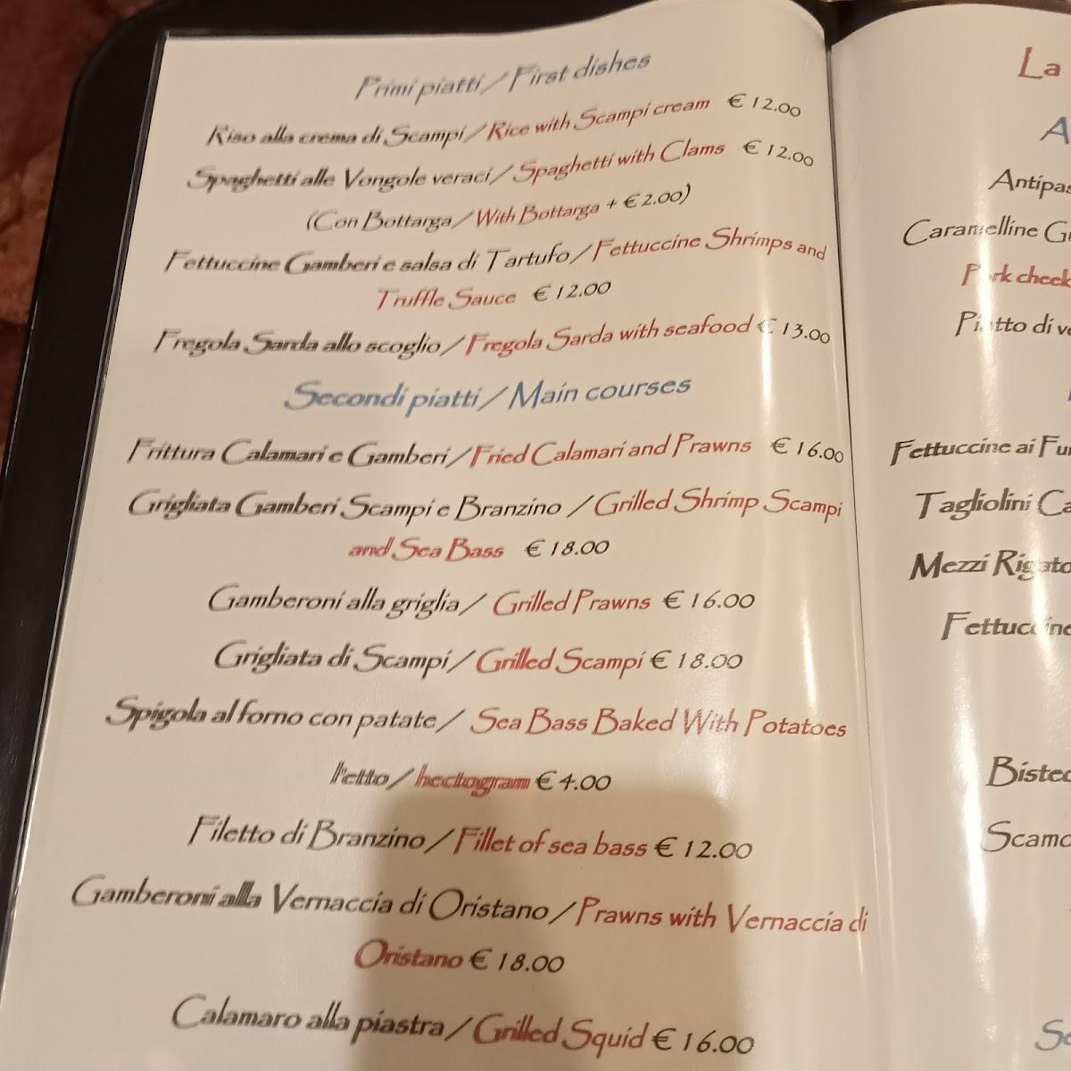 Menu da Ristorante La Terra e il Mare, Frascati
