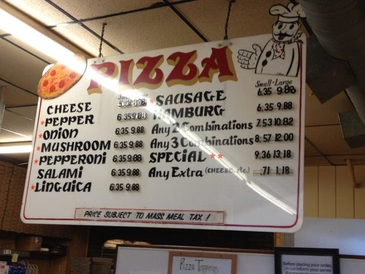 Menu at Maria's Submarine Sandwich Shop pizzeria, Scituate