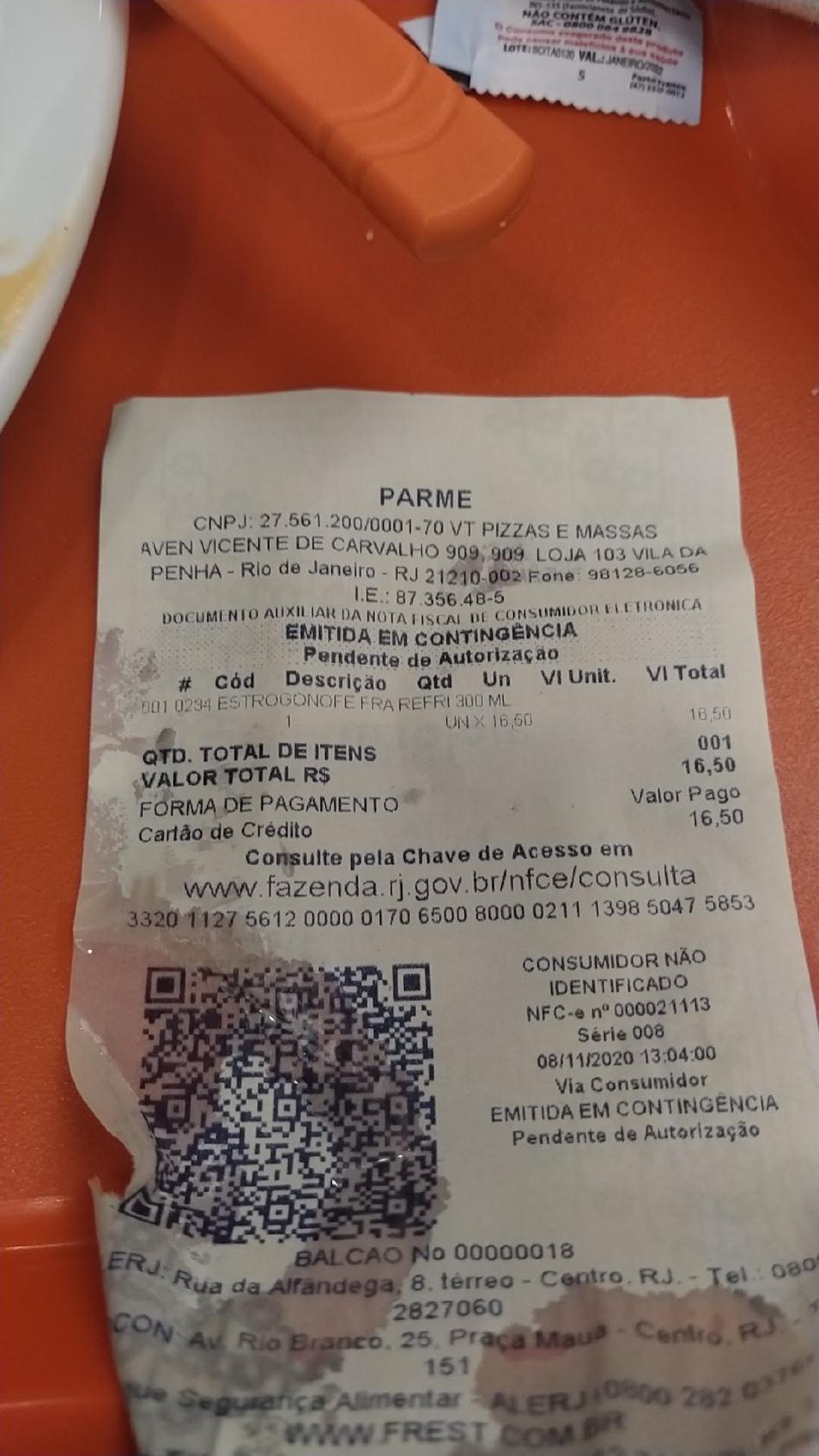 Parmê Express cardápio