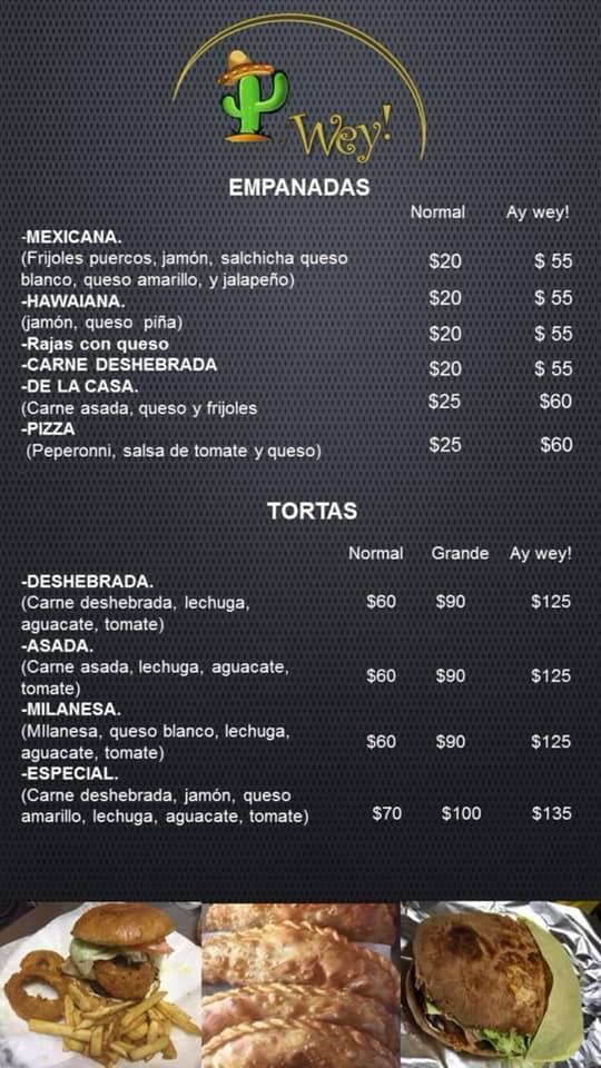 Menu at Ay Wey restaurant, San José del Cabo