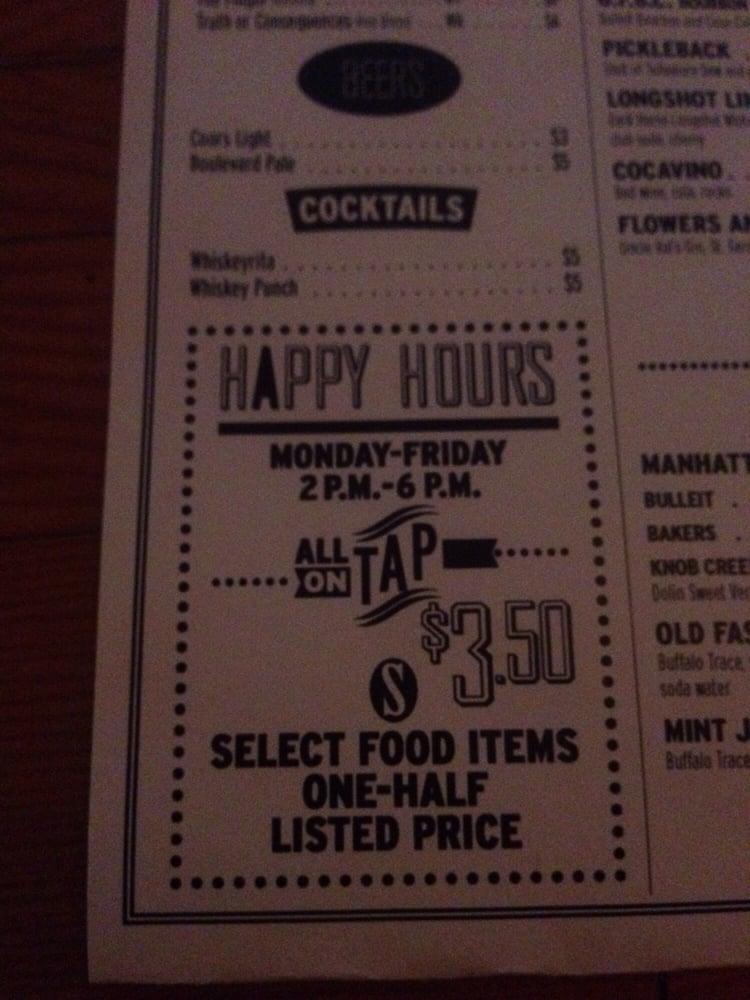 Menu at Bourbon & Baker pub & bar, Manhattan