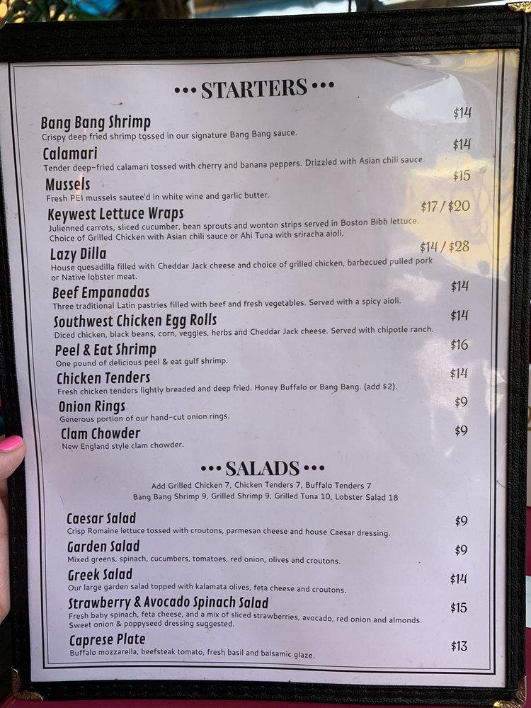 Menu at Lazy Jack's pub & bar, Portsmouth