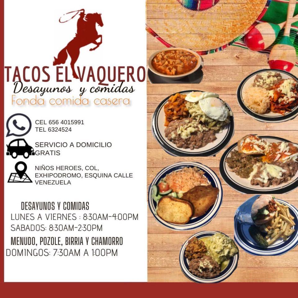 Menu at Tacos el Vaquero restaurant, Ciudad Juarez