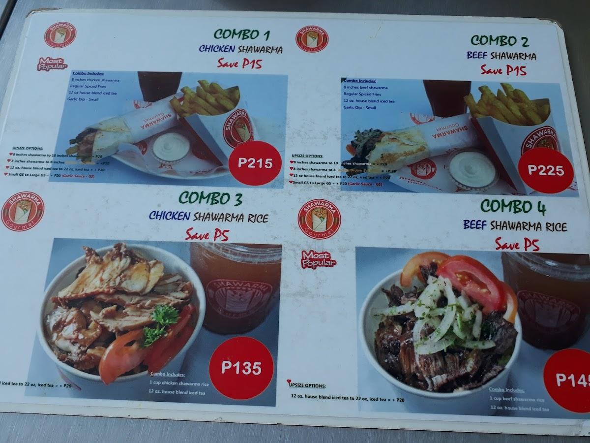 Carta Del Restaurante Shawarma Gourmet Cebú N Escario St