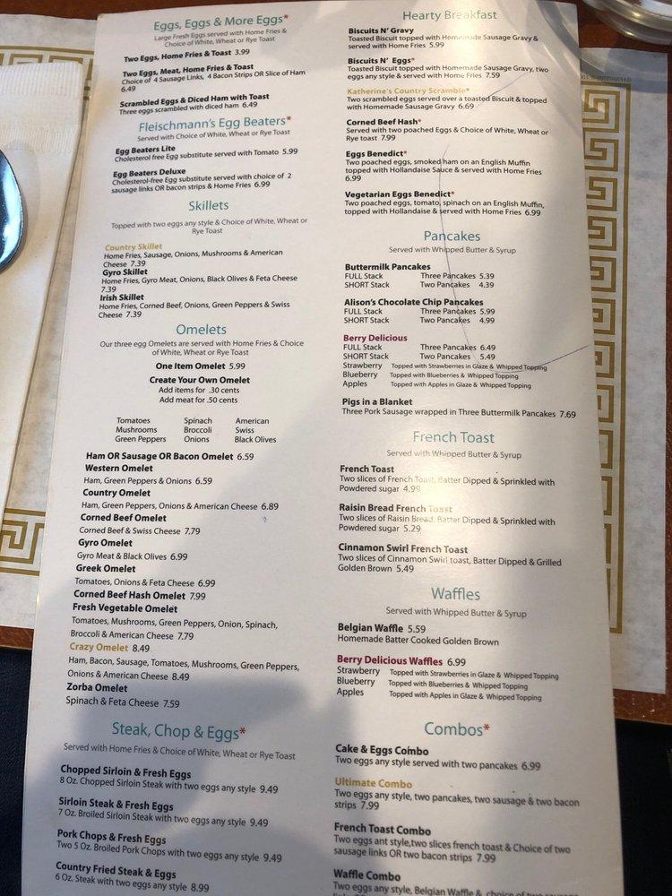 Menu at Katherine's Family Restaurant, Cleveland