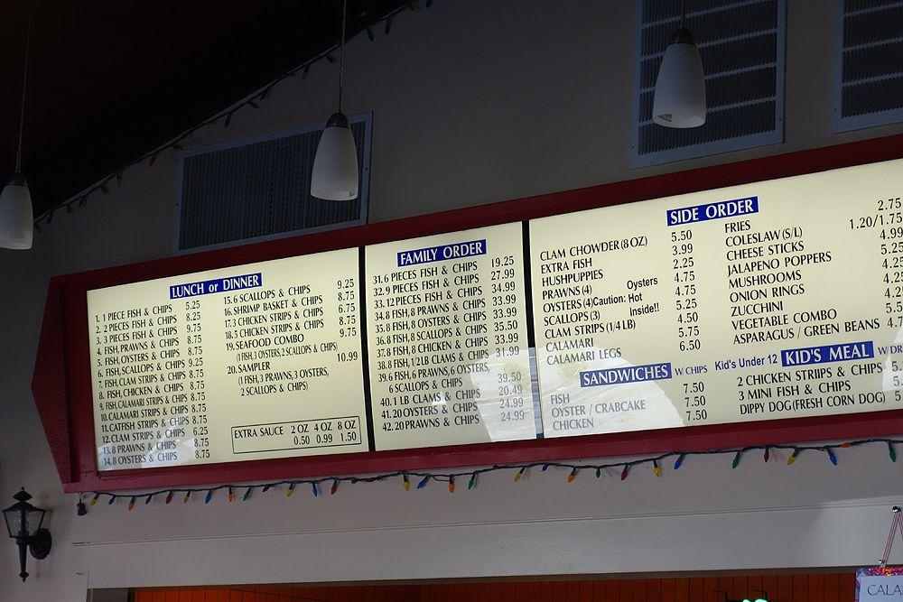 Menu at Anchors Fish & Chips restaurant, Roseville