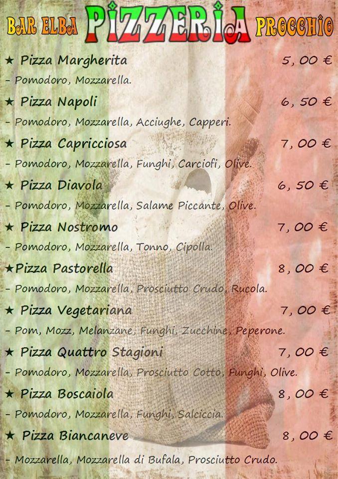 Menu di Bar Elba 