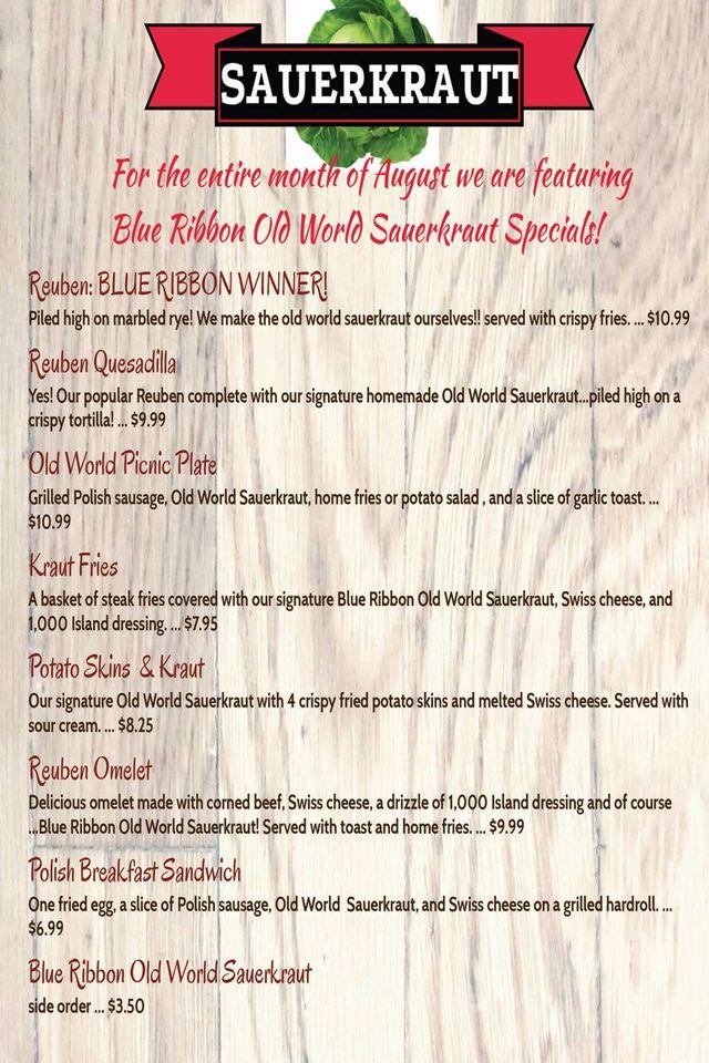Menu at Blue Ribbon Smokehouse Restaurant & Bakery, Phelps