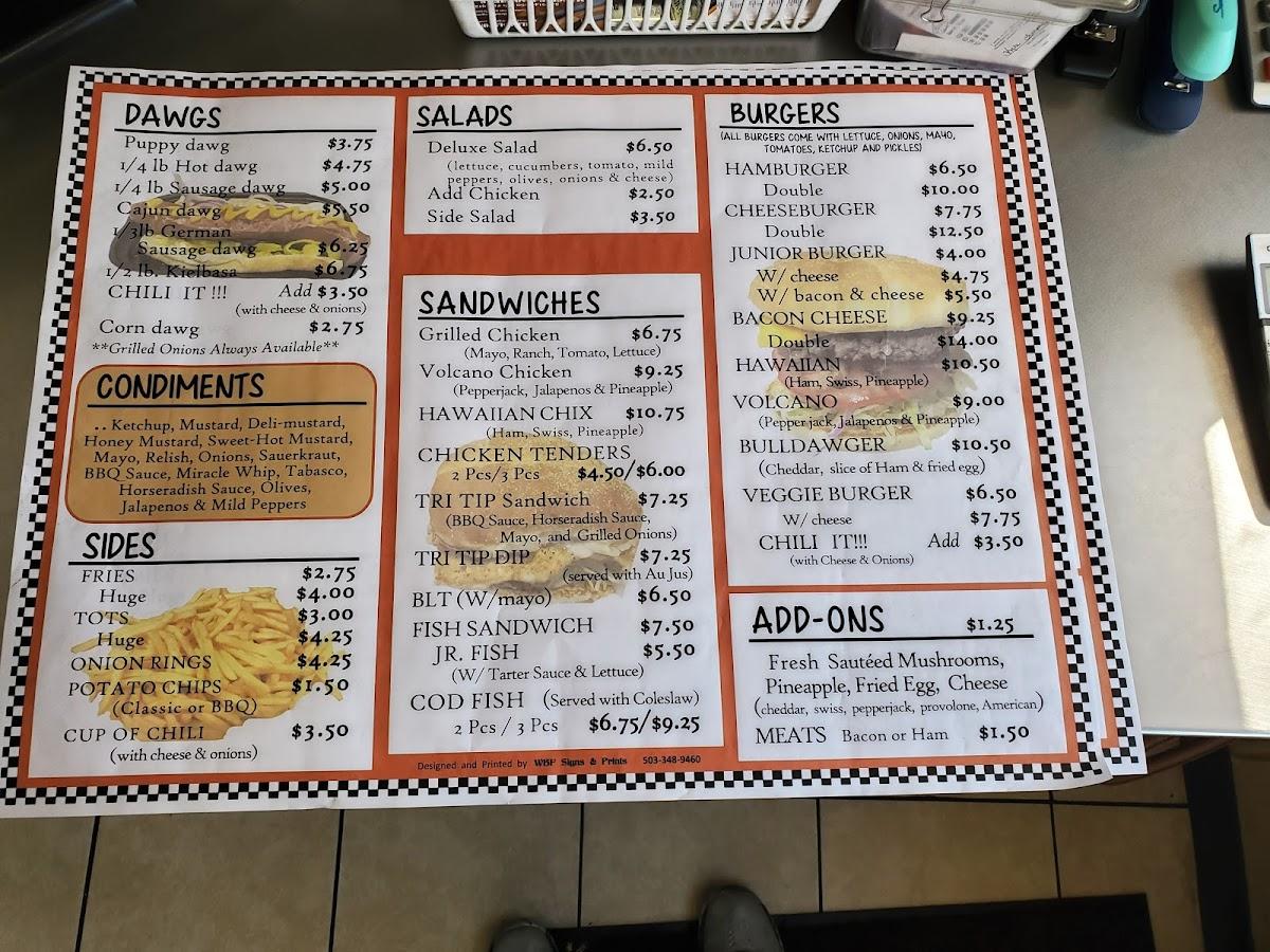 Menu at Dawg House restaurant, Prineville, 318 NW 3rd St