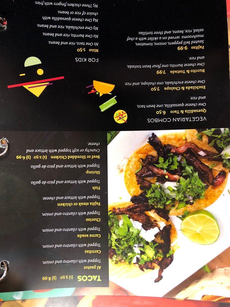 Menu at Cancun Restaurant, Savannah