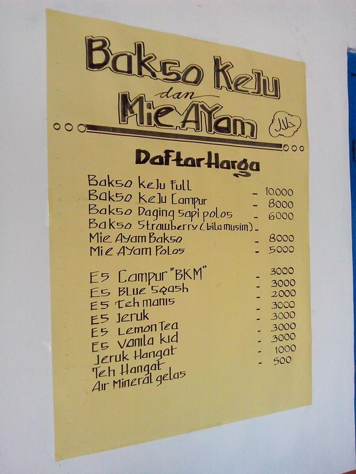 Menu At Bakso Keju And Mie Ayam Ibu Suharti Restaurant Mejayan