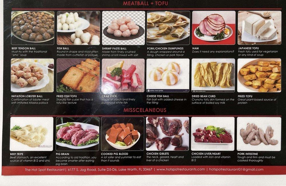 Menu at Hot Pot Restaurant, Lake Worth Corridor