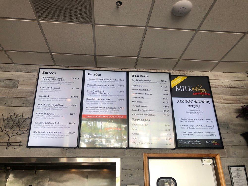 Menu at Milk & Honey Glenarden restaurant, Glenarden