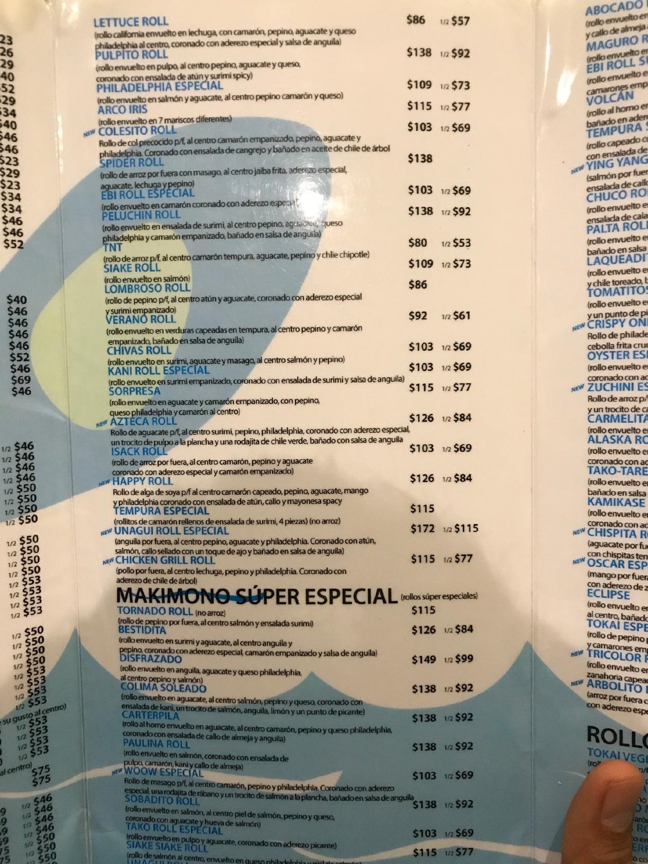 Menu At Tokai Restaurant Zapopan Av Guadalupe 1591