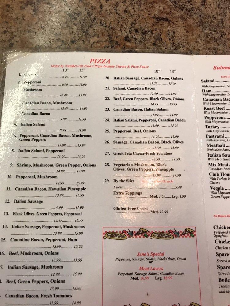 Menu at Jeno's Restaurant & Lounge, Monroe