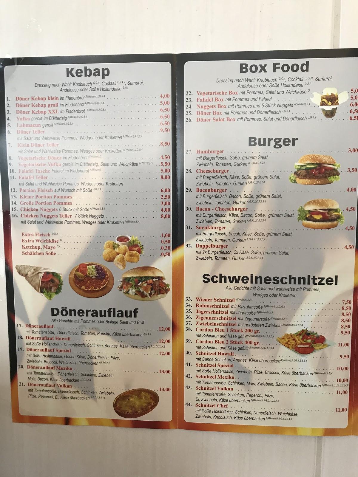 Menu at Eifel-Kebab-Haus Inh. Besir dimen restaurant, Schönecken