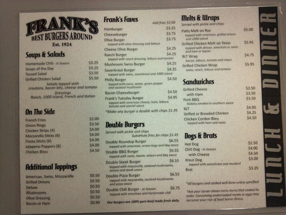 Menu At Frank S Restaurant Zeeland   Rf23 Franks Restaurant Menu 2021 09 3 