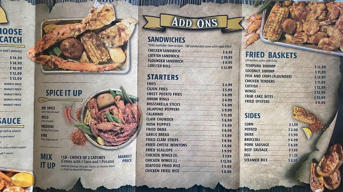 Menu at Jack's Seafood Boil restaurant, Pleasantville