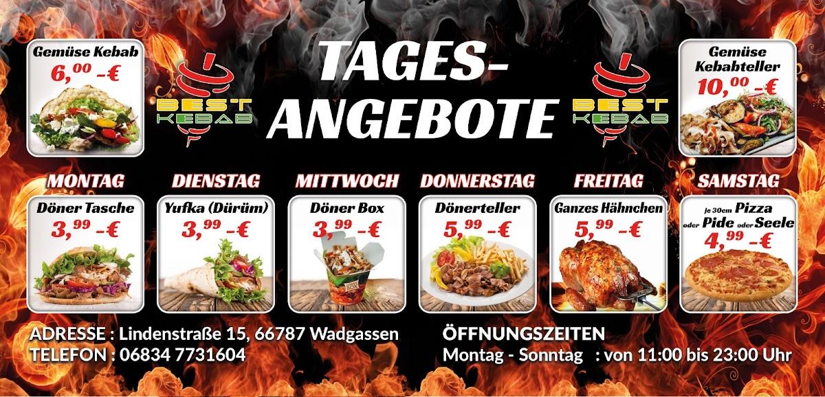 Speisekarte Von Best Kebab Restaurant, Wadgassen