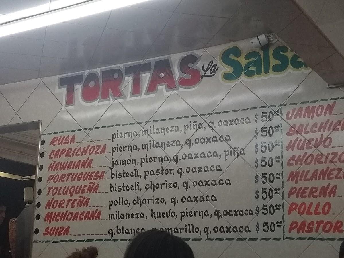 Menu at La Salsa restaurant, Cuautitlan