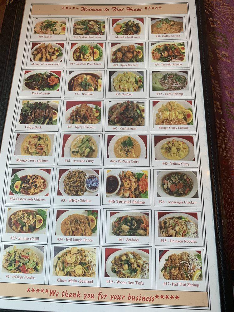 Menu at Thai House Restaurant, Eureka Springs