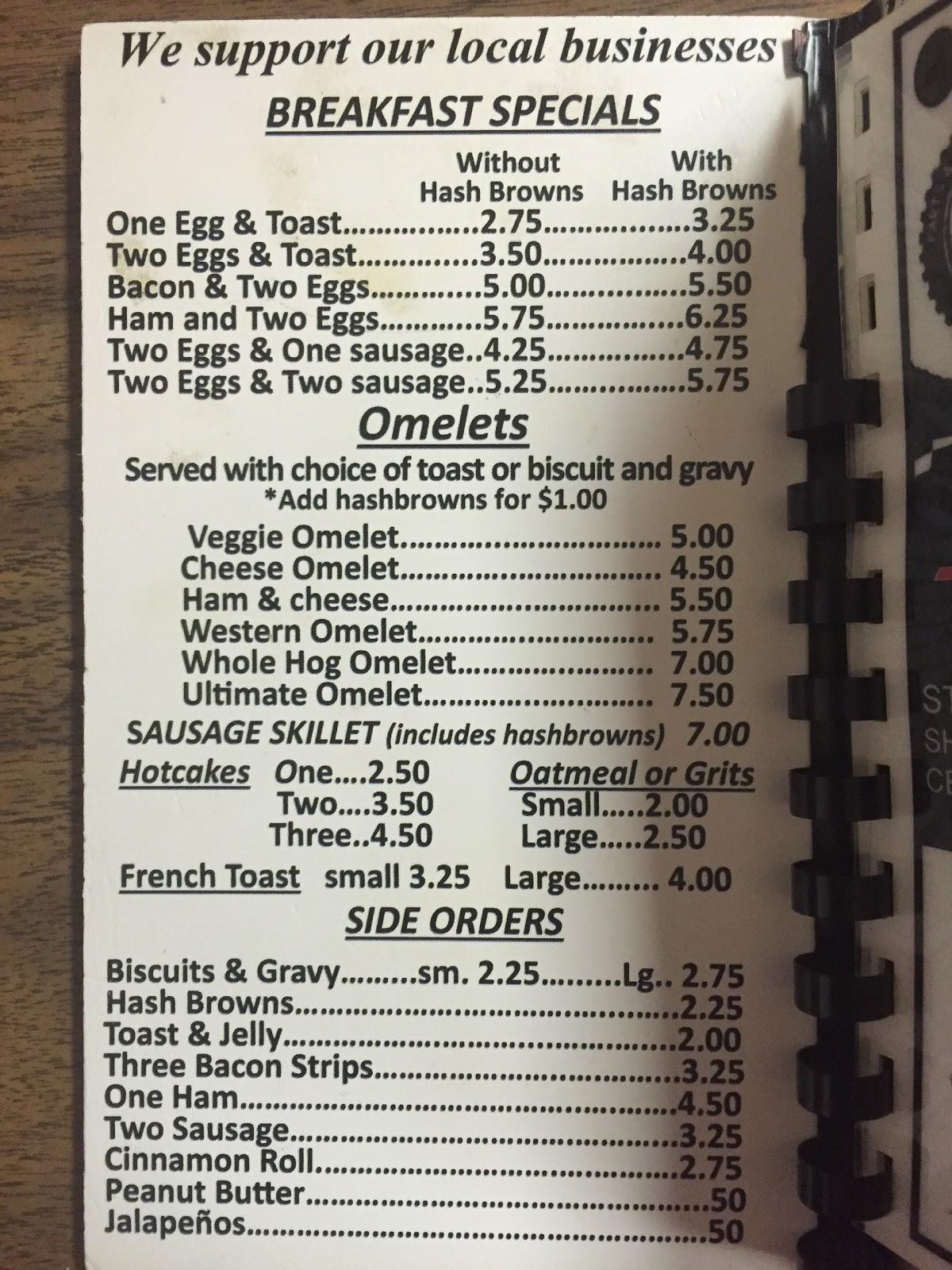 Menu at Nixa Livestock Cafe, Nixa