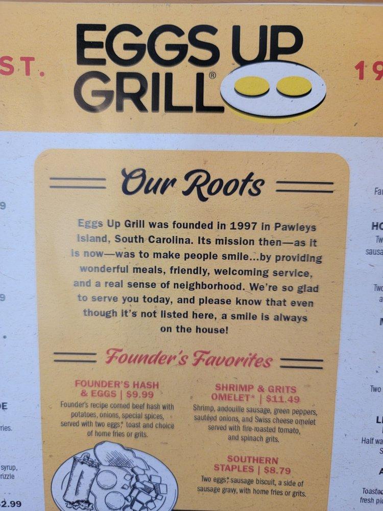 Menu at Eggs Up Grill restaurant, North Myrtle Beach, Hwy 17 S