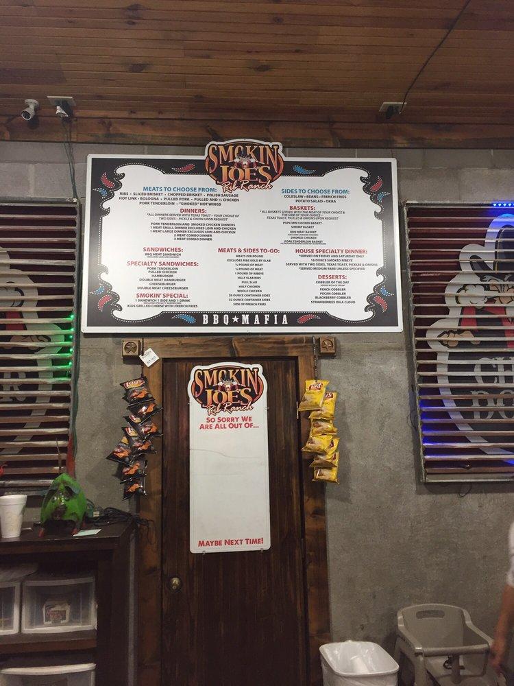 Menu at Smokin' Joe's Rib Ranch BBQ, Davis
