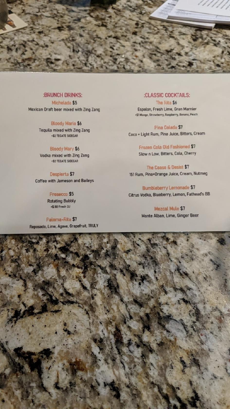 Menu at Salsaroja Bar and Grill, Wooster